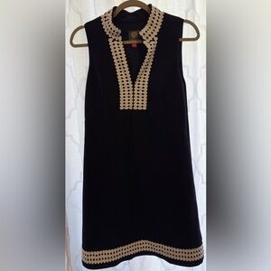 Vince Camuto Black Dress with Cream Detailing